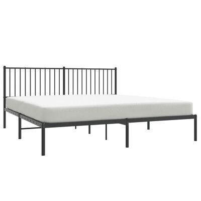 vidaXL Cadre de lit métal sans matelas avec tête de lit noir 183x213cm