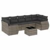 vidaXL Salon de jardin 8 pcs avec coussins gris r&eacute;sine tress&eacute;e
