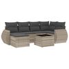 vidaXL Salon de jardin avec coussins 7 pcs gris clair r&eacute;sine tress&eacute;e