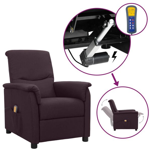 vidaXL Fauteuil de massage Violet Tissu