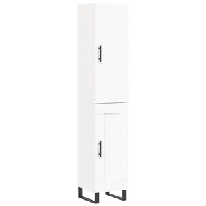 vidaXL Buffet haut Blanc 34,5x34x180 cm Bois d'ing&eacute;nierie