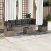 vidaXL Salon de jardin avec coussins 7 pcs gris r&eacute;sine tress&eacute;e