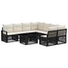 vidaXL Ensemble de canap&eacute; de jardin 9 pc Noir et blanc cr&egrave;me polyrotin