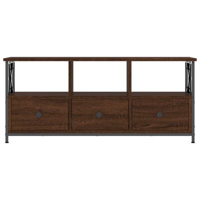 vidaXL Meuble TV chêne marron 102x33x45 cm bois d'ingénierie et fer