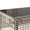 vidaXL Salon de jardin avec coussins 4 pcs gris clair poly rotin verre