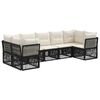 vidaXL Ensemble de canap&eacute; de jardin 7 pc 7-Nombre de places Noir