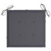 vidaXL Chaises de jardin lot de 8 avec coussins anthracite Bois teck