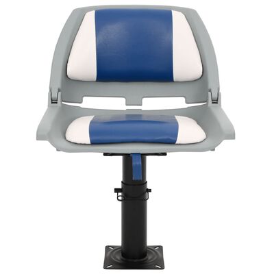 vidaXL Ensemble de sièges de bateau pliables 2 pcs bleu et blanc