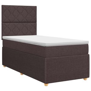 vidaXL Lit boxspring avec matelas Marron fonc&eacute; 90 x 190 cm Tissu