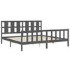 vidaXL Cadre de lit sans matelas gris 200x200 cm bois massif de pin