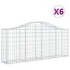 vidaXL Paniers &agrave; gabions arqu&eacute;s 6 pcs 200x30x80/100 cm Fer galvanis&eacute;
