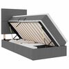 vidaXL Lit de rangement LED avec matelas Gris fonc&eacute; 90 x 200 cm Tissu