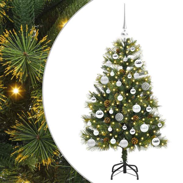 vidaXL Sapin de No&euml;l artificiel avec branches pliables et c&ocirc;nes 150 cm