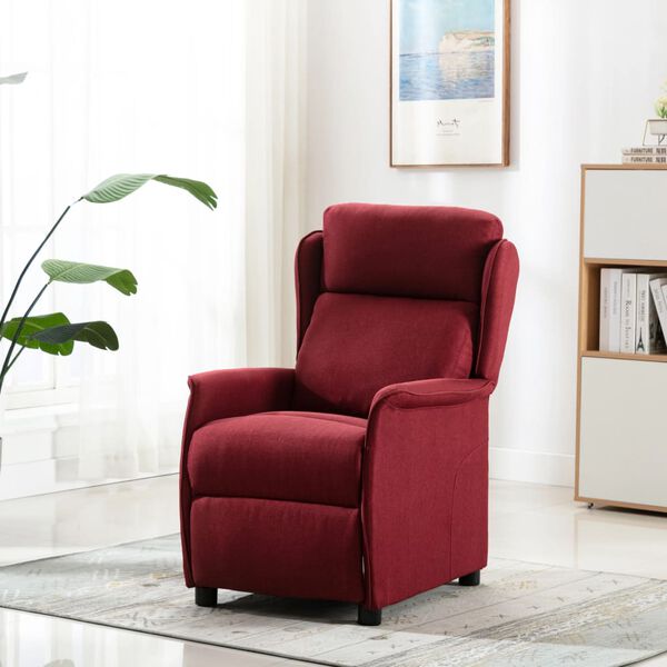 vidaXL Fauteuil de massage Rouge bordeaux Tissu
