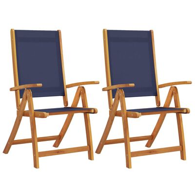 vidaXL Chaises pliables de jardin lot de 2 bois d'acacia et textilène