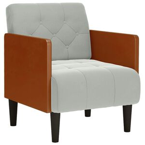 vidaXL Fauteuil canap&eacute; avec accoudoirs gris clair 55 cm velours