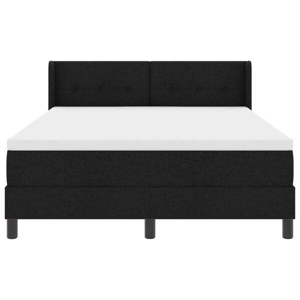 vidaXL Lit &agrave; ressorts avec matelas Noir 190 x 140 cm Polyester