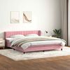 vidaXL Sommier &agrave; lattes de lit avec matelas rose 180x210 cm velours