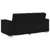 vidaXL Canapé 2 places Noir 140 cm Tissu