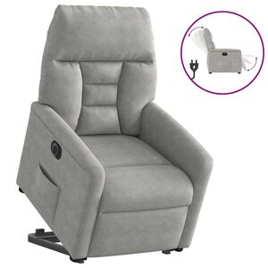 vidaXL Fauteuil inclinable &eacute;lectrique gris clair tissu microfibre