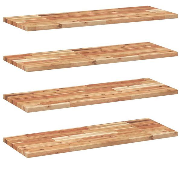 vidaXL &Eacute;tag&egrave;res flottantes 4 pcs 80x30x2 cm acacia massif &agrave; l'huile