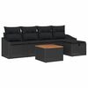 vidaXL Ensemble de canap&eacute; de jardin 6 pc Noir Poly rotin
