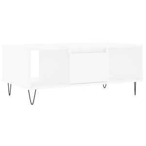vidaXL Table basse Blanc 90x50x36,5 cm Bois d'ing&eacute;nierie