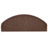 vidaXL Tapis d'escalier 30 pi&egrave;ces 65 x 24 x 4 cm Marron Demi-rond Grand