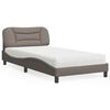 vidaXL Lit avec matelas Hvar taupe 100x200 cm tissu