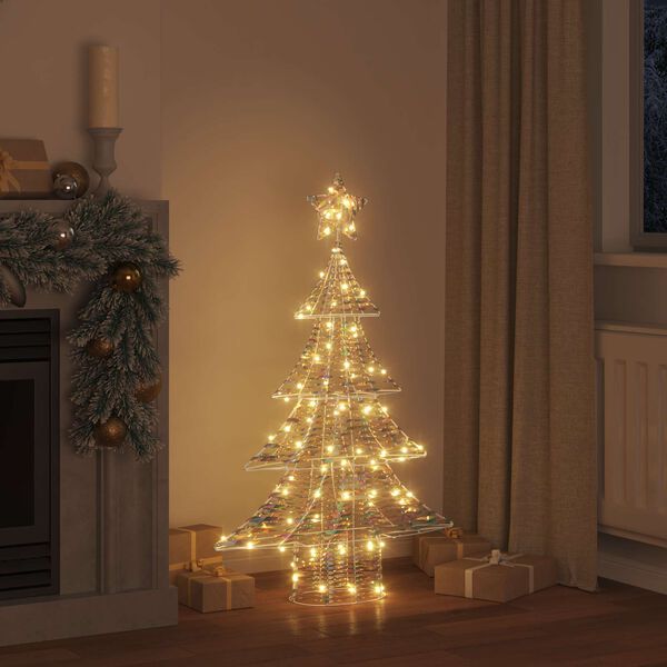 vidaXL Sapin de No&euml;l avec 120 LED Blanc chaud 120 cm PET