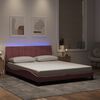 vidaXL Cadre de lit avec LED sans matelas Hanko rose 160x200 cm velours