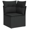 vidaXL Ensemble de canap&eacute; de jardin avec coussin 13 pcs Noir polyrotin