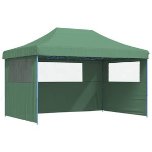 vidaXL Tente de r&eacute;ception pliable escamotable 3 parois lat&eacute;rales vert