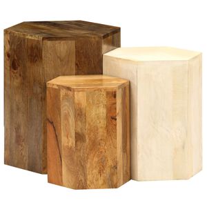 vidaXL Ensemble de table basse 3 pcs Bois de manguier massif