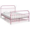 vidaXL Cadre de lit sans matelas rose m&eacute;tal 120x200 cm