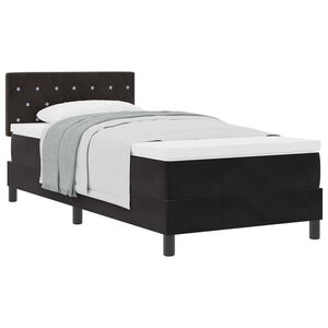 vidaXL Lit &agrave; ressorts avec matelas Noir 90 x 190 cm Velours