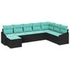 vidaXL Ensemble de Canap&eacute;s avec coussin 8 pcs Noir polyrotin
