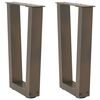 vidaXL Pieds de table basse en forme de V, 2 pièces, acier naturel, 28 x (42-43,3) cm