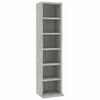 vidaXL Armoire à CD Gris béton 21x20x88 cm Bois d'ingénierie