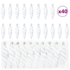 vidaXL Boule en forme de spirale de No&euml;l 40 pc Blanc 3 x 11 cm LED