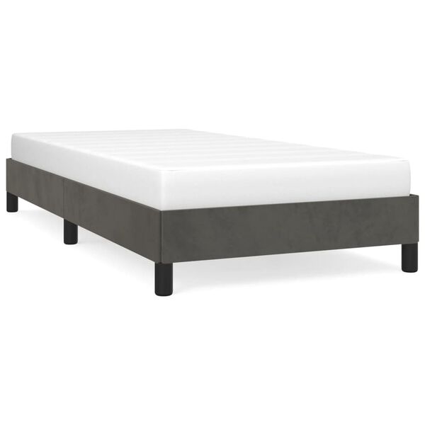 vidaXL Cadre de lit sans matelas gris fonc&eacute; 90x200 cm velours
