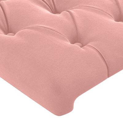 vidaXL Sommier à lattes de lit avec matelas Rose 100x200 cm Velours
