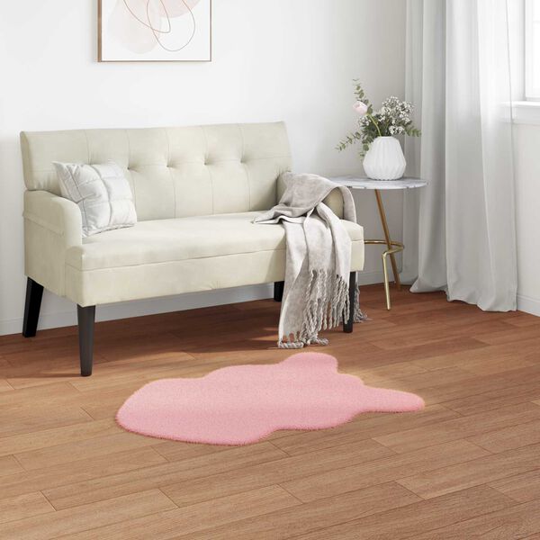 vidaXL Tapis en Fourrure Synth&eacute;tique de Lapin Olite Rose 80 x 120 cm