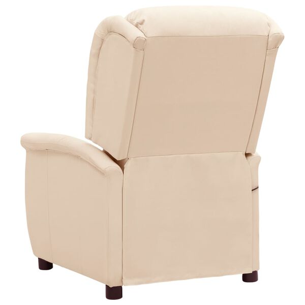 vidaXL Fauteuil de massage Crème Tissu