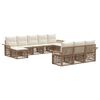 vidaXL Ensemble de canap&eacute; de jardin 10 pcs Beige polyrotin