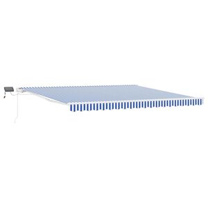 vidaXL Auvent r&eacute;tractable Bleu et Blanc 450 &times; 300 cm