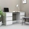 vidaXL Bureau Blanc brillant 140x50x77 cm Bois d'ing&eacute;nierie