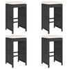 vidaXL Tabourets de bar de jardin et coussins lot de 4 r&eacute;sine tress&eacute;e