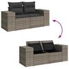 vidaXL Salon de jardin 8 pcs avec coussins gris r&eacute;sine tress&eacute;e