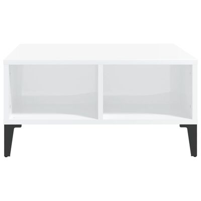vidaXL Table basse Blanc brillant 60x60x30 cm Aggloméré